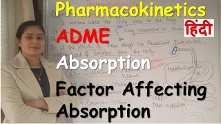 Pharmacokinetics in Hindi | Part 1 | ADME | Absorption | Factor Affecting Absorption