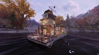 Fallout 76 - Raft Home on Barrels CAMP