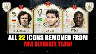 All 22 ICONS REMOVED From FIFA! 😱🔥 ft. Beckenbauer, Romario, Weah... etc