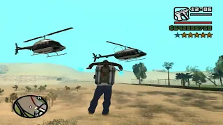 GTA San Andreas CJ's Rampage With Jetpack + Six Star Wanted Level Escape