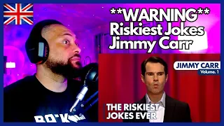 AMERICAN REACTS TO | Riskiest Jokes - VOL. 1 | Jimmy Carr