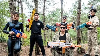 Nerf Guns War : Elite S.W.A.T Seal Nerf Guns Fight Big Boss Black Hat Sister Rescue In Brick Factory