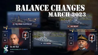 Balance Changes: Buffs, Nerfs, and Commanders March '23 | World of Warships Legends