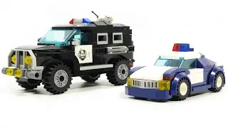 Build Lego Police Car -  Enlighten brick 1901, 1110 racing police, SWAT SUV