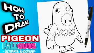 HOW TO DRAW FALL GUYS PIGEON | FALL GUYS DRAWINGS | como dibujar la paloma de fall guys