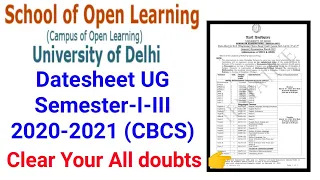 SOL OBE Datesheet, sem I and III exam march 2021