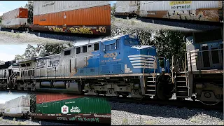 NS 4000 DC to AC Special Paint Scheme Norfolk Southern Train, Intermodal load