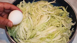 Cabbage with eggs is better than meat!  Quick, simple and delicious dinner recipe