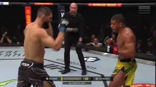 Khamzat Chimaev vs Gibert Burns Fight  Every Strike Highlights.