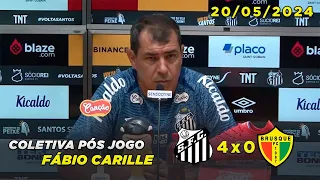 Coletiva: Fábio Carille | Santos 4x0 Brusque | Técnico analisa vitória do Peixe | 20/05/2024