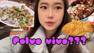 Comi polvo vivo??? Tudo que comi no mercado de gwangjang!!