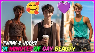 🩷 91 Minutes of Pure GAY Beauty 🩷 ENJOY the Most Beautiful GAY BOYS on YouTube 🏳️‍🌈 🏳️‍⚧️ (AI)