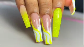 HOW TO: Neon Freestyle Nail Design | Acrylic Nails Tutorial