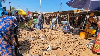 Rural Christmas market day in Atakpame plateau Region Togo West Africa . Marché Agbonou.