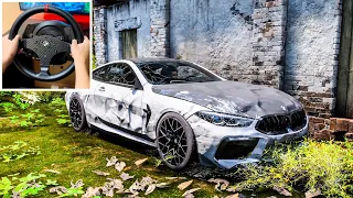 Rebuilding BMW M8 Competition 900 HP | Forza Horizon 5 | Steering Wheel Gameplay