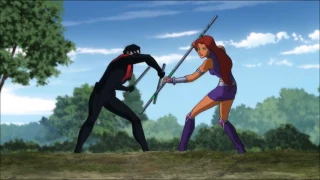 Fight training: Nightwing vs. Starfire - Teen Titans: The Judas Contract