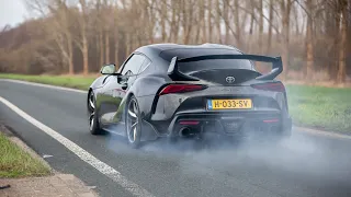 440HP Stage 2 Toyota Supra Mk5 with Decat Fi Exhaust - Burnout, Powerslides, Accelerations & Revs !