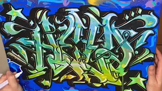 Graffiti canvas- Timelapse video - lettering art - graffiti process