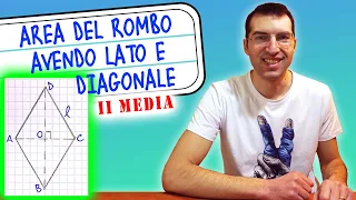 Calcolare l'area di un rombo avendo il lato e una diagonale - 2ª Media [Tutorial per genitori]