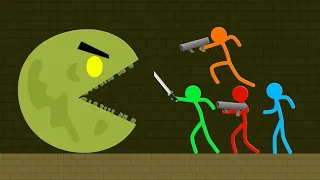 Stickman vs Monster Pacman - Funny Animation (FAN MADE)
