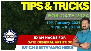 GATE 2024 | General Aptitude | Tips & Tricks | Exam Hacks | Christy Varghese