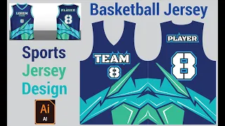 Basketball Jersey Design for Full Sublimation Printing in Adobe Illustrator