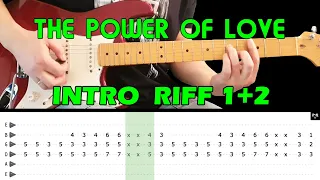 THE POWER OF LOVE - Guitar lesson - Intro Riff (with tabs & EXTRA slow lesson)-Huey Lewis & The News