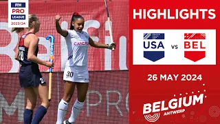 FIH Hockey Pro League 2023/24 Highlights | USA vs Belgium (W) | Match 2