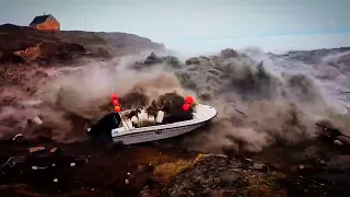 Greenland Tsunami | Fisherman Video | Slo Mo, Reversed, Enhanced