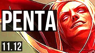 VLADIMIR vs EZREAL (MID) | Penta, 1200+ games, 6 solo kills, 1.1M mastery | EUW Grandmaster | v11.12