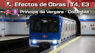 Obras entre Príncipe de Vergara y Colombia, en la línea 9 de Metro | Efectos de Obras