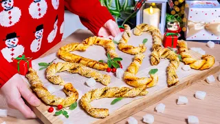 🎄Recipe for NEW YEAR'S  puff pastry snack 🎄! Idea for the holiday table 2024! ASMR