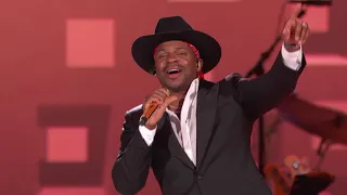 Jimmie Allen celebrating Garth Brooks at the Kennedy Center Honors