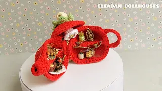 Strawberry teapot miniature dollhouse by Elendan