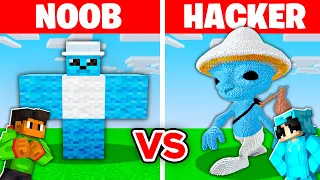 NOOB vs HACKER: I Cheated In a SMURF CAT Build Challenge!