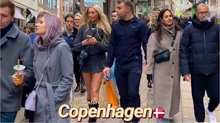 Copenhagen 🇩🇰 Denmark, Busy Saturday in Downtown City Center, 4K Walking Tour | 25 March 2023