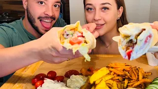 МУКБАНГ шаурма и картошка фри | Mukbang dürum | Shawarma fries