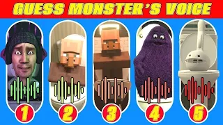 Guess MONSTER'S VOICE #905   SKIBIDI TOILET, VILLAGER ANGEL TOLET, GRIMACE TOILET, OTAMATONE's TOLET