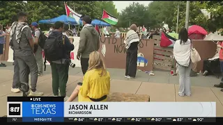 UT Dallas students setup encampment on campus