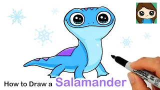 How to Draw Bruni the Fire Salamander | Disney Frozen 2