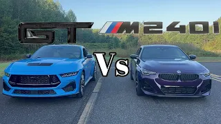 BMW M240i AWD CALLS OUT 2024 MUSTANG to DRAG RACE! *BAD IDEA?!?!