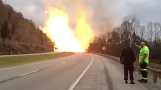 Huge Natural Gas Explosion Across Highway 77 in Sissonville West Virginia