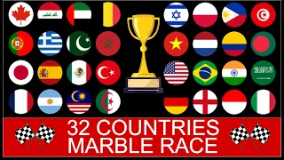 32 Countries Marble Race in algodoo | EP. 3