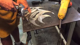 Sheet Metal Spadefish Wall Sculpture