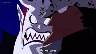 Kuma le advierte a Moria sobre Los Mugiwara - one piece sub español