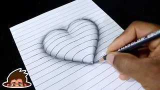 How to Draw 3D Embossed Heart | Easy Pencil Drawing Sketch