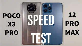 Xiaomi Poco X3 Pro vs Iphone 12 Pro Max Speed Test