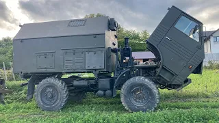 DAC 444T military truck - diesel engine start and set for hibernation