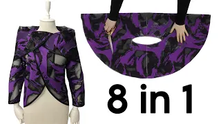 Cut in 5 Minutes! Wear in 8 Different Styles! Very Easy jacket design