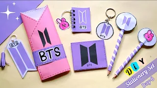 (Day-6)How to make BTS Stationery set at home /DIY handmade stationery set /BTS Stationery